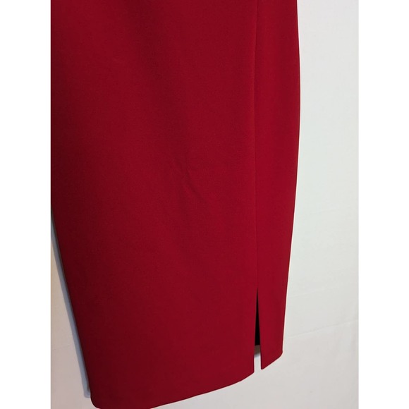 Calvin Klein red fitted cocktail dress sleeveless large keyhole womens small - Picture 8 of 9